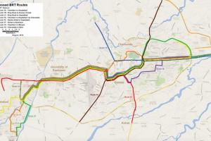 Metro Peshawar BRT路线原理图